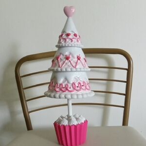 cupcakes & cashmere Pink and White Tree Accent
